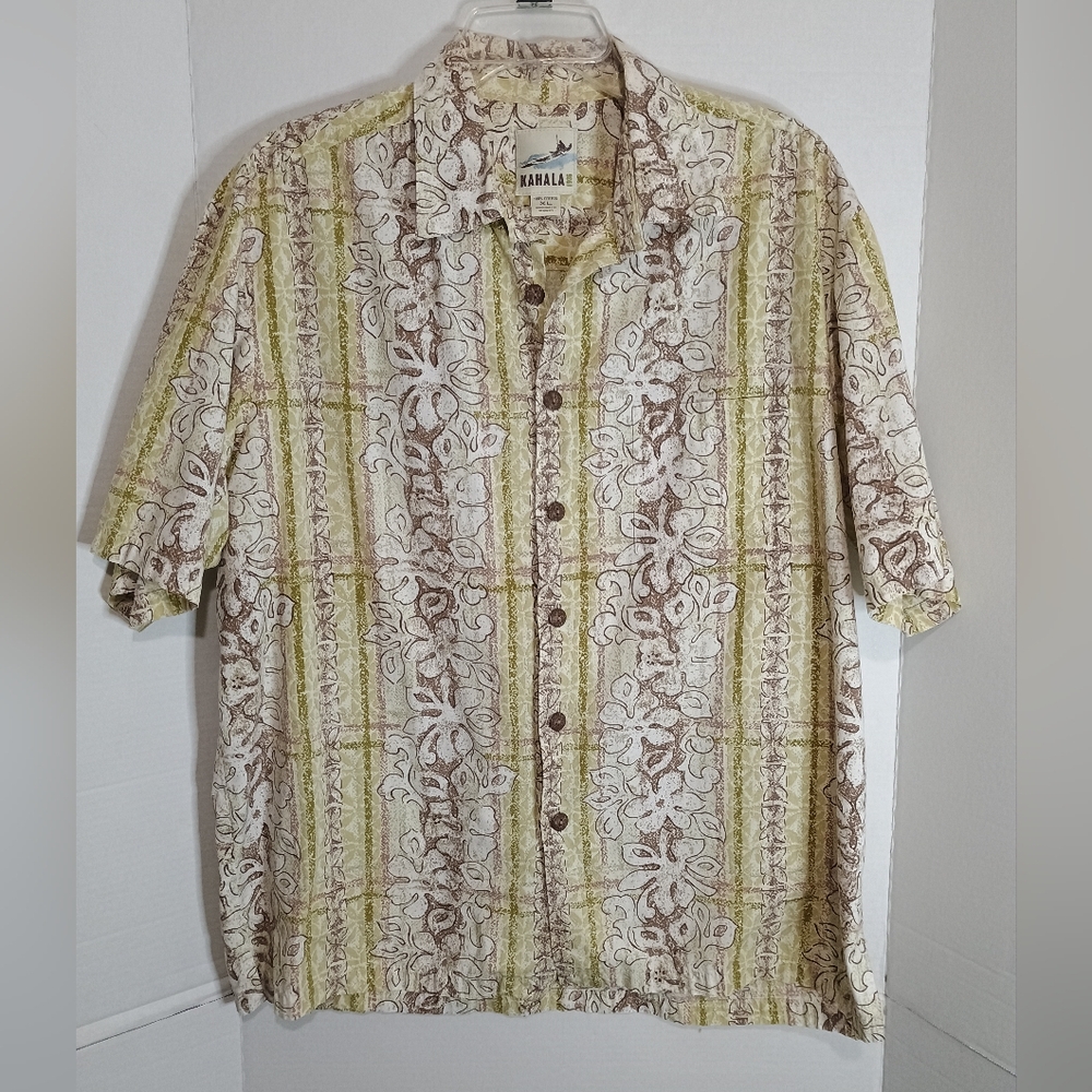 Vintage Kahala Hawaiian Floral Button-Up Shirt 100% Cotton XL